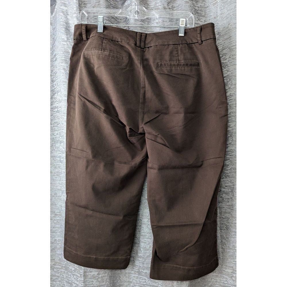 Dockers Crop Women's Pants Chocolate Brown Size 14 Mid Rise Curvy - Picture 4 of 5